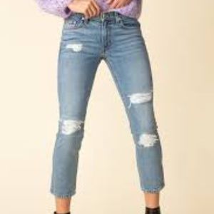 Derek Lam 10 Crossby Jeans Size 25 Distressed Ankle Length Light Wash